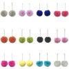 1 Paar Nepbont Oorbellen Fluffy Pom Pom Decor Chain Drop Dangle Sieraden Accessoires Feestjurk Up2425