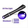 Bärbar mini UV LED -penna Formlampan 395Nm Purple Light Medical Penlight Doctor Nurse Ultraviolet Inspection Lamp Money Detector Falllights Torch
