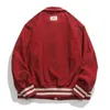 Мужские куртки вельветовые куртки Men Spring Adumn Casual Fashion Red Baseball Outwear Мужские ретро -лоскутные цветовые блок.