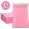 Storage Bags Tops 10Pcs Waterproof Bubble Express Bag Pink Mailer Self Seal Padded Envelopes Lined Poly Case Drop