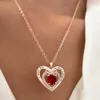 Bling Twelve Colourful Birth Stone Love Heart Infinite Collana con diamanti Rose Best Friend Gift Regali di San Valentino Gioielli in oro rosa con zirconi cubici per le donne