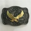 1 datorer Blomma Mönster Golden Eagle Western Belt Buckle For Man Hebillas Cinturon Belt Cowboy Buckles Fit 4cm Wide Belt230d