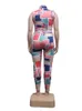 Chándales de talla grande para mujer Wmstar Conjunto de dos piezas Ropa Patchwork Top sin mangas Leggings Csual Trajes a juego Venta al por mayor Drop 230721