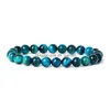 Beaded Blue Green Tiger Eyes Beads Bracelet Natural Stone Therapy Jewelry Reiki Healing Energy Bracelets Women Men Drop Delivery Dhrwr