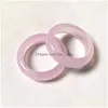 Anelli a fascia Personalità 18Mm Calcedonio naturale Agata Ghiaccio alto Anello di giada per le donne Gioielli di moda Coppia Regalo Drop Delivery Dhfnk