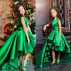 Nouvelle Arrivée Vert Émeraude Filles Pageant Robes Haut Bas Princesse Fleur Filles Robes Pour Les Mariages Belle Enfants Communion Dress317P