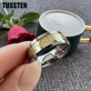 Bröllopsringar Drop Tussten 8mm Dragon Ring Tungsten Band för män Kvinnor Bevelade polerade kanter Klassiska smycken