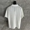 23 Summer Men's Designer Casual Shirt Men's and Women's Cotton Crochet Knitted Short Sleeve Shirt