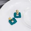 Stud CHENGXUN Boho Retro Three Color Lock Shaped Earrings For Women Girls Colorful Dangle Female Party Wedding Jewelry 230721