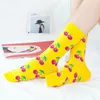 Men's Socks Colorful Women's Cotton Crew Funny Banana Fruit Pattern Creative Ladies Sock For Gifts Business Party Dress Man