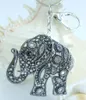 Portachiavi Ciondolo portachiavi elefante animale unico cristallo strass grigio nero K05102C5