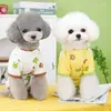 Abbigliamento per cani Abbigliamento per animali Cucciolo Primavera Estate Pigiama Kawaii Foresta Orso Borsa Pancia Pantaloni Abbigliamento Accessori Forniture