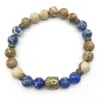 SN1281 Trendy Designer Buddha Head Bracelet Set Image Jasper Bleu Foncé Regalite Bracelet Arbre de Vie Pierre Naturelle Jewelry296s