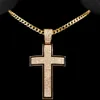 Colares com Pingente Punk Luxo Strass Big Cross Colar Cubano para Mulheres Hip Hop Iced Out Link Chain Rapper Jóias Masculinas 230613