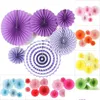 Autres Fournitures De Fête De Fête Fan De Papier Fleur Moulinets Fleurs Suspendues Diy Artisanat Baby Shower Anniversaire Festival Décoration Drop D Dh7Jv