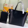 Fashion lady's large shopping bag one-shoulder handbag leather with check double-sided248N