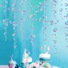 Kussen blauw paarse heldere bubbels cirkel slingers onder het zeemetje feestdecor starfish kwallen hangende zeemeermin verjaardagsbenodigdheden