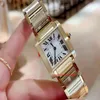 Clássico mais vendido 3 estilos Ouro 18K Mulher Relógios de pulso Vidro de safira 20mmx25mm Borda de 25mmx30mm VK Quartzo Movimento Alta Qualidade 255J