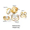 Cluster Rings Vintage Gold Color Geometric Heart Circle Joint Set per le donne Minimalista Metal Knuckle Ring Jewelry 10Pcs / Set Drop Deli Dhp8Y