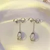 Brincos com arco imitação de pérolas pingentes para mulheres, moda personalizada, piercing de orelha, acessórios femininos, presentes de festa, joias