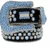 Luxe ontwerper Bb-riem Simon riemen voor heren dames glanzende diamanten riem zwart op blauw wit meerkleurig met bling strassstenen als geschenk RBOY