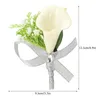 Dekorativa blommor konstgjorda blommor Corsage White Pink Pu Rhinestones European Style 6st/Set Wedding Corsages