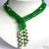 6 mm jade verde blanco perla bufanda forma halsband 50 SS025270N