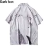 Men's Casual Shirts Dark Icon Vintage Street Short Sleeve Summer Thin Material Hawaiian Shirt Man Blouse Male Top 230721