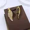 Серьги по ожерелью поставьте итальянские для женщин ювелирные изделия 18 тыс. Золотой цвет формы листьев элегантные ожерелья невеста свадебные аксессуары подарок