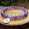 MG0691 Natural 2A Grade Amethyst Bracelet Natural Crystals Healing Heart Chakra Bracelet Trendy Women's Yoga Mala Bracelet259I