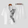Męskie dresy mody Mężczyźni Zestawy MESH Patchwork Streetwear Stand Okoł Krótkie koszulę krótkie krótkie krótkie