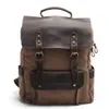 Schultaschen M030 Multifunktions Mode Männer Rucksack Vintage Leinwand Leder Tasche Neutral Tragbare Abgrifffeste Reise 230721