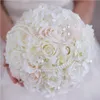 Jane Vini High Quality Bridal Bouquet With Pearls Ivory Champagne Roses Artificial Wedding Flowers Bouquets Bouquet Mariage Buque 199Z