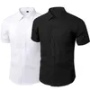 Chemises habillées pour hommes Printemps Été Robe Chemises sociales Hommes Vêtements de travail sans repassage Homme Chemise à manches courtes à manches longues Blanc Marque Vêtements pour hommes 5XL Vintage 230721