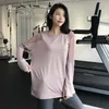 Chemises actives Haut de sport Chemisier de course ample pour femme Slim Fitness Respirant Net Vêtements T-shirt à séchage rapide Manches longues Yoga Danse