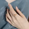 Cluster Rings Natural Pearl Ring S925 Sterling Silver 9K Gold Plated Shell Pearls Crown Women Gemstone Fine Jewelry Girlvän Mamma gåvor