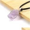 Anhänger Halsketten Natürliche Irregar Erz Fluorit Kristall Energie Lapis Rosenquarz Stein Heilung Amethyst Halskette Geschenk Großhandel Drop Dhlbp