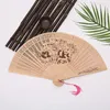 100pcs Aromatic Wood Pocket Chinese Carved Folding Hand Fragrance Wooden Fan Elegent Home Decor Party Wedding Favor Gifts Gift Favors