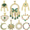 Breloques bijoux en cristal de luxe pendentifs plaqué or gland plume croix coeur pour la fabrication d'accessoires de bijoux faits à la main