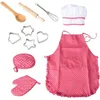 11Pcs Set Role Play Children Apron Hat Cooking Baking Toy Cooker Play Set Children Kids Kitchen Accessories200B