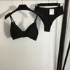 Conjuntos de sutiãs femininos tipo tanga para verão sexy sutiã preto push up maiô cuecas letras designer conjunto de terno de duas peças