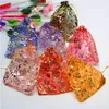 100st Gold Rose Organza Packing Bags Jewellery Pouches Favor Holders Wedding Party Christmas Gift Bag 5 X 7 Inch248i