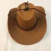 BERETS MÄNS SOMMER SUN HAT SOLID FÄRG COOL WESTER COWBOY PLAN PEACKED CAP STOR ROPE KNIGHT