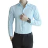 Men's Casual Shirts White Twill Short-sleeved Shirt Fashion Slim Cotton Light Green Pink Summer And Autumn Camisa Male Chemise 4XL 5XL