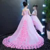 Gorgeous Cute Pink Girls Pageant Dresses Jewel Neck Sequins Appliques Birthday Girl Dresses Sweep Train Flower Girl Dresses S310c