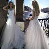 Bohemian A Line Wedding Dress 2019 Cap Sleeve Appliqued Lace Boho Bride Dress For Girl Lace-Up Back Wedding Gown vestidos268l