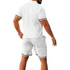 Herren-Trainingsanzüge, Herren-Sets, Sommer, Polo-Ausschnitt, Kurzarm-T-Shirts und Shorts, zweiteiliger Sport-Freizeit-Trainingsanzug, große Größe, Ropa Para Hombre