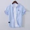 Heren Casual Shirts Zomer En Lente Mannen Shirt Met Korte Mouwen Match Effen Kleur Wit Katoen Cargo Kleding GC-1611