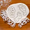 Moldes de cozimento 2023 molde de biscoito de Halloween zumbi cabeça morcego órgãos cerebrais abóbora desenho animado 3D biscoito pressable acessórios para bolo de chocolate