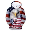 Herr hoodies usa flagga män/kvinnliga tröja juli fjärde USA Amerika självständighetsdagen huvtröja modekläder